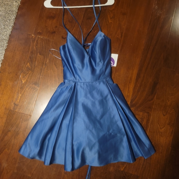 Blue Short Formal Dress - Picture 2 of 3